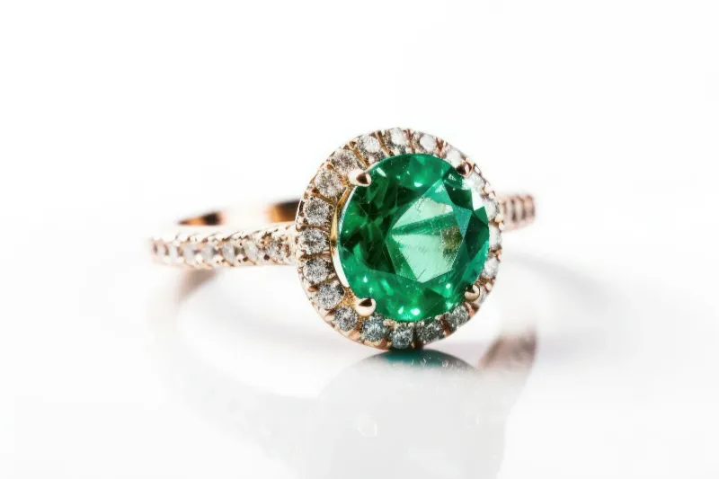 Emerald Ring with diamonds