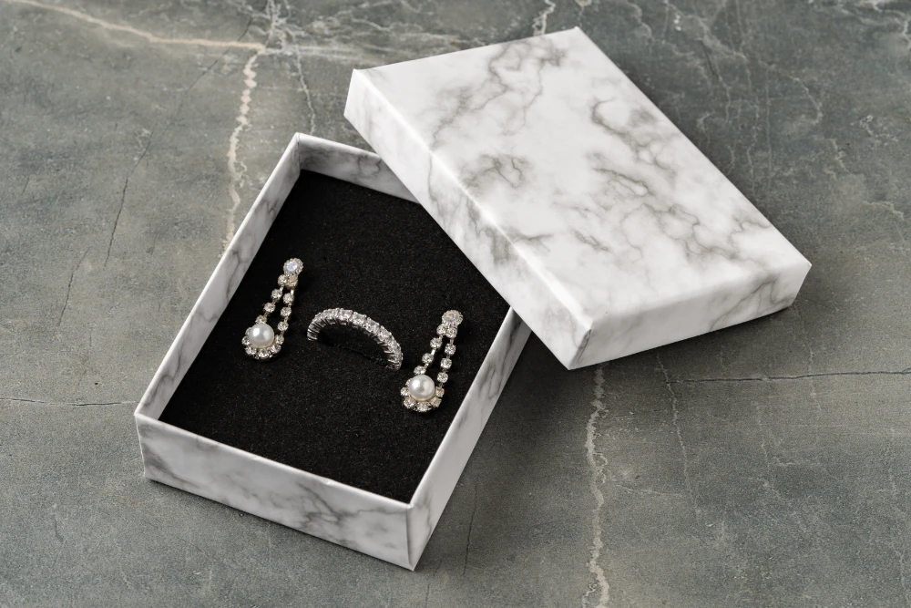 Golden Jewelry in Box